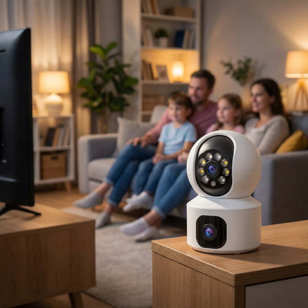 Marcherelle™ – Draadloze Beveiligingscamera met Dubbele Lens en HD-beeldkwaliteit