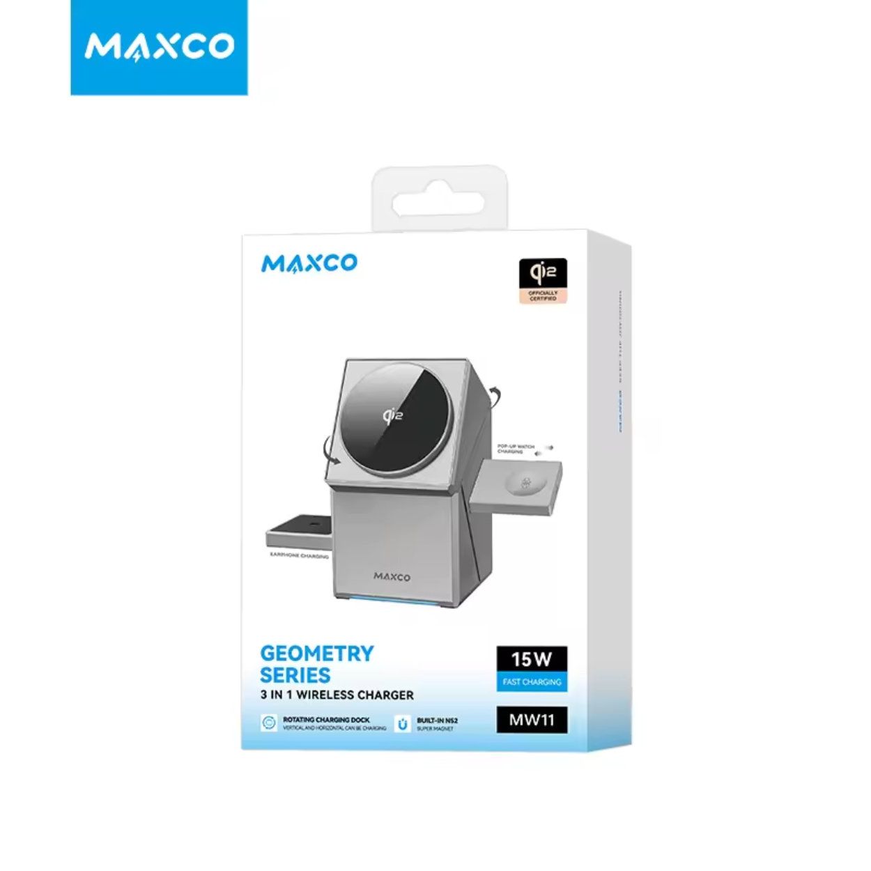 3-in-1 Magnetische Qi Draadloze Telefoonlader