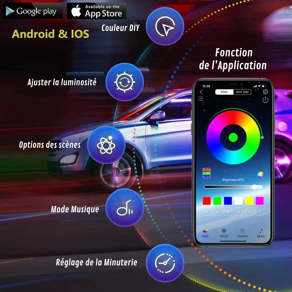 Futuristisch Design LED Onder Auto Lamp