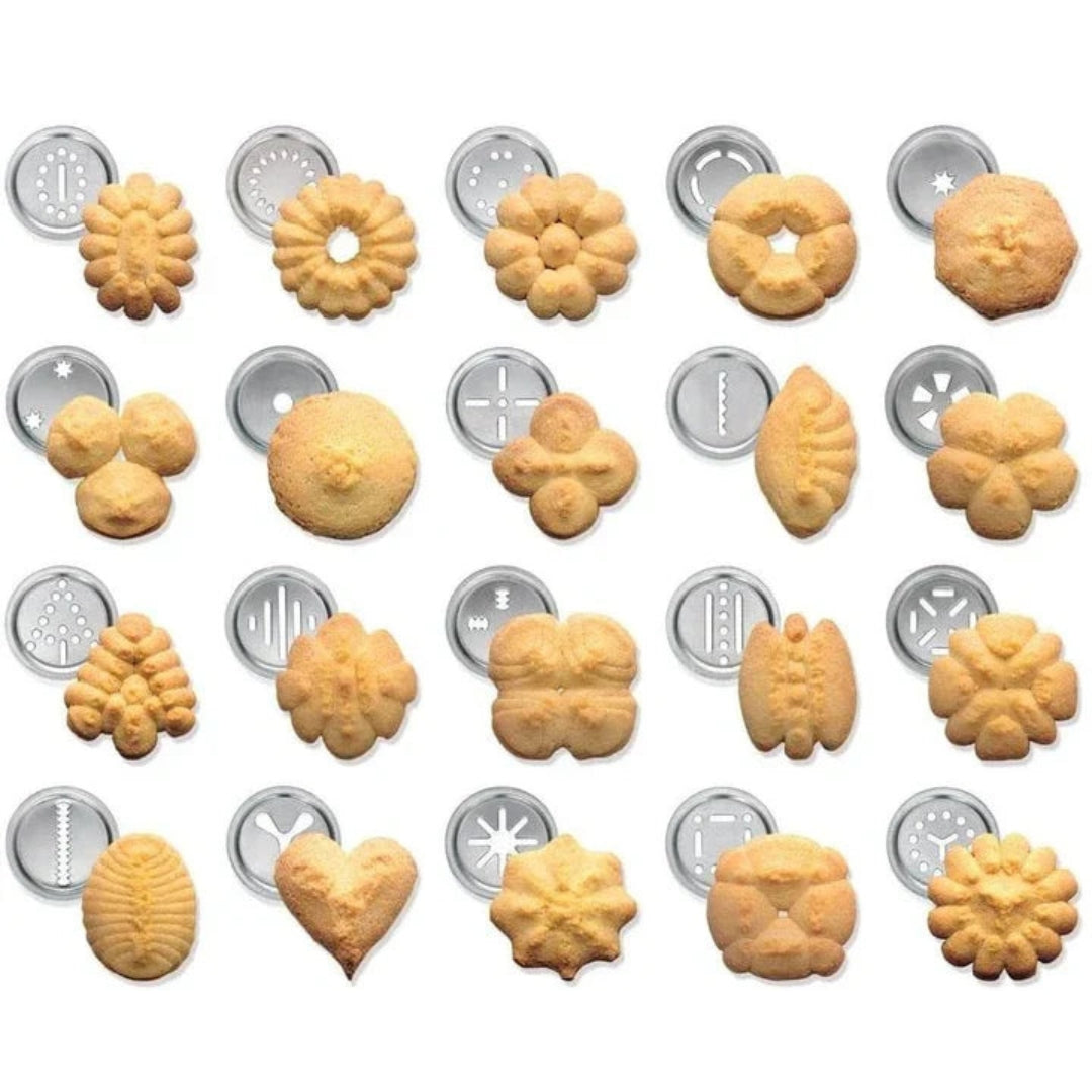 Aluminium Koekjesvorm met 20 Vormen en 4 Opzetstukken