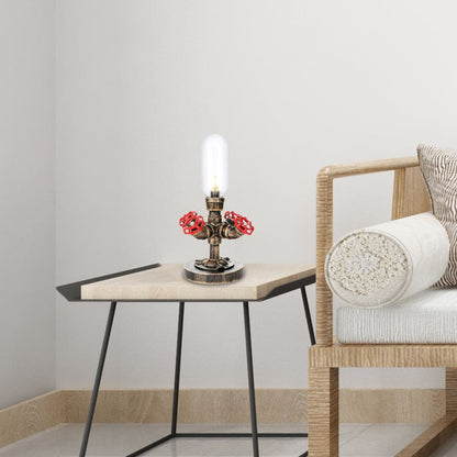 Elegante metalen tafellamp met industriële lampenkap