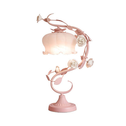 Lampe de Table Charme Campagne avec Fleur Céramique - Santeova