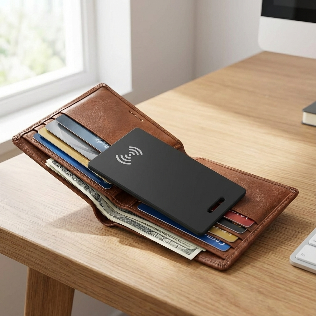 Marcherelle™ – Oplaadbare Portefeuille Volgkaart, Compatibel met Apple Zoek Mijn