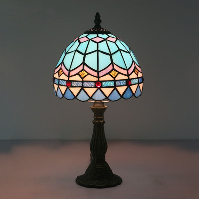 Elegante tafellamp van getint glas in art-decostijl