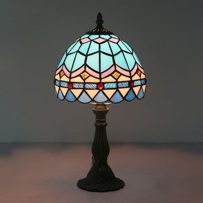 Elegante tafellamp van getint glas in art-decostijl