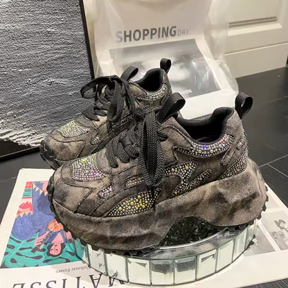 Dames Chunky Sneakers met Glamoureuze Pailletten