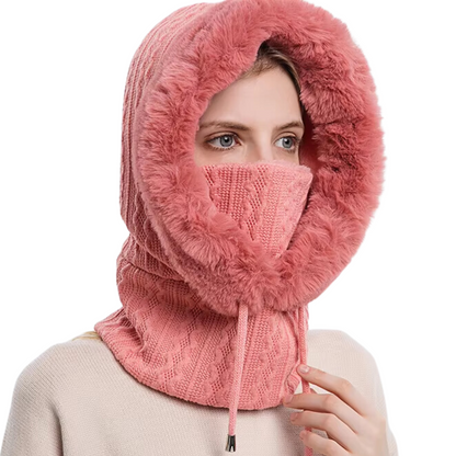3-in-1 fleece bivakmuts met sjaal en muts