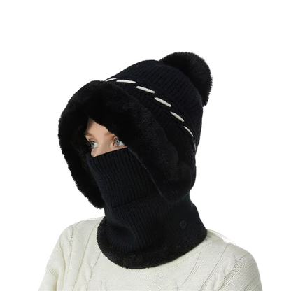 Zachte en warme 2-in-1 fleece muts en sjaal