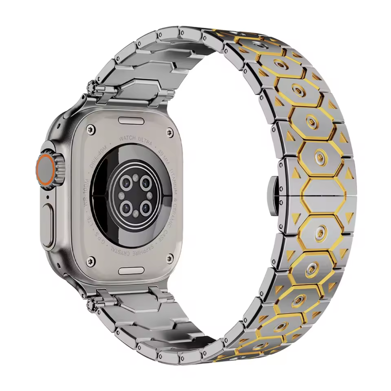 Elegante Zwarte Apple Watch Metalen Band