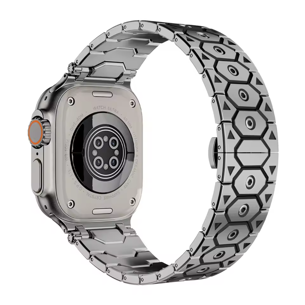 Elegante Zwarte Apple Watch Metalen Band