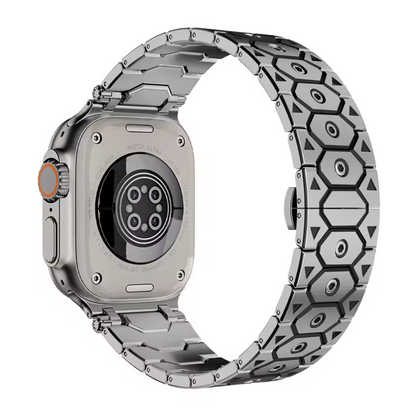 Elegante Zwarte Apple Watch Metalen Band