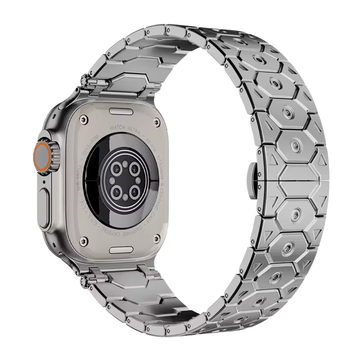 Elegante Zwarte Apple Watch Metalen Band
