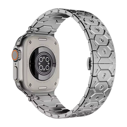 Elegante Zwarte Apple Watch Metalen Band