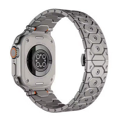 Elegante Zwarte Apple Watch Metalen Band