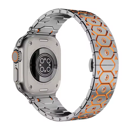 Elegante Zwarte Apple Watch Metalen Band