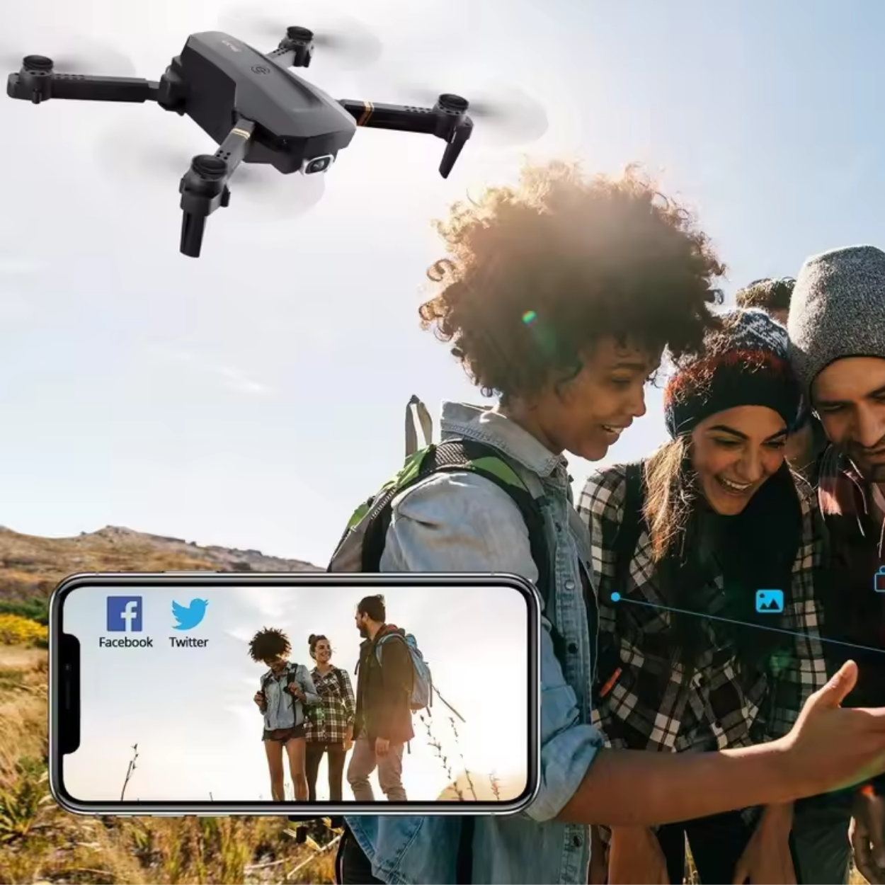 4K WiFi Drone met Dubbele Groothoeklens en Stabilisatie