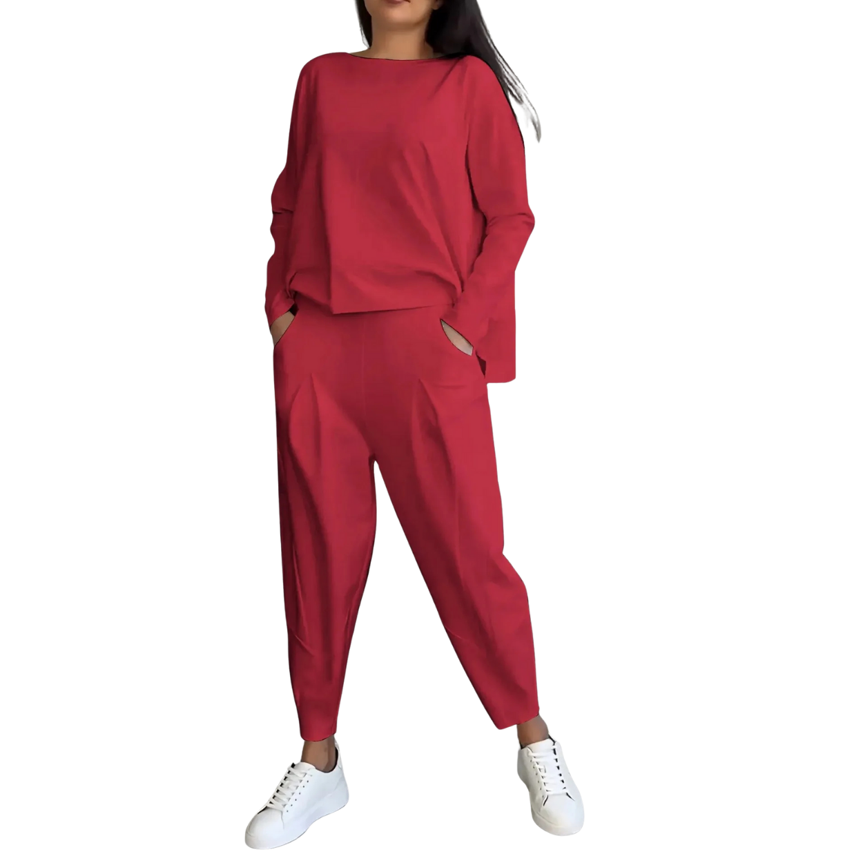 Casual Dames Set 2-delig Sweatshirt en Hoge Taille Broek