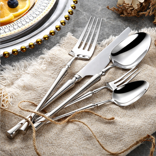 Ustensiles Inox Élégants 24 Pièces - Foivo