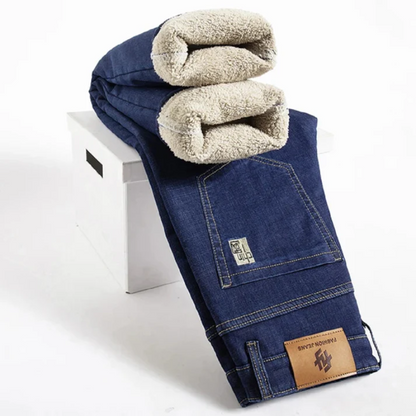 Warme en comfortabele gevoerde winterjeans voor heren