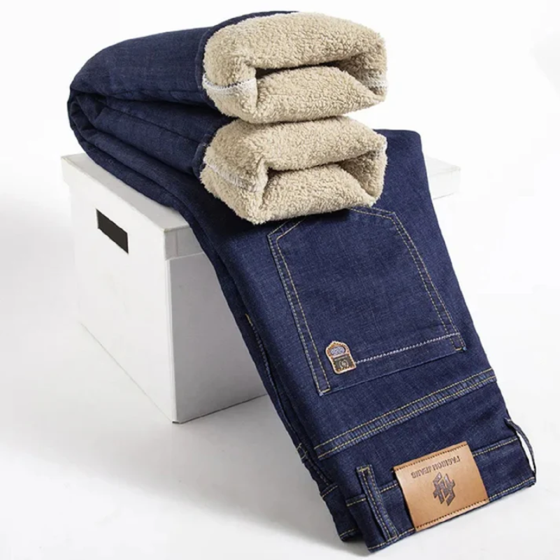 Warme en comfortabele gevoerde winterjeans voor heren