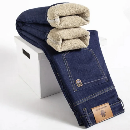 Warme en comfortabele gevoerde winterjeans voor heren