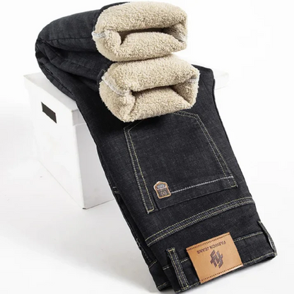 Warme en comfortabele gevoerde winterjeans voor heren