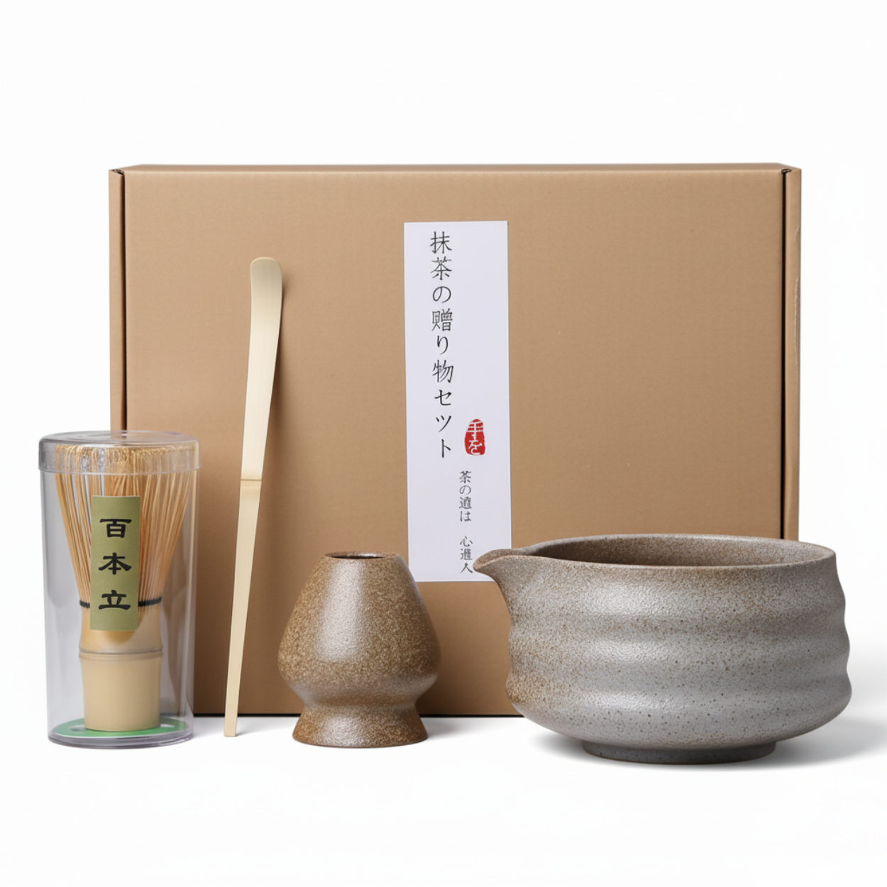 Theepot en accessoires voor traditionele Japanse matcha