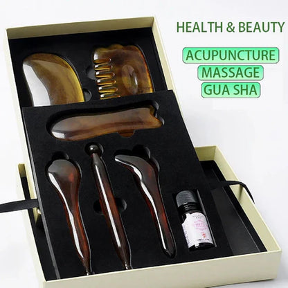 Complete Gua Sha Massage Set van 7 Stuks