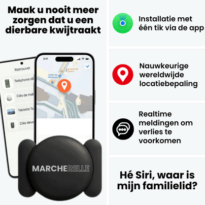 Marcherelle - GPS-tracker zonder abonnement | Compatibel met Android & iOS