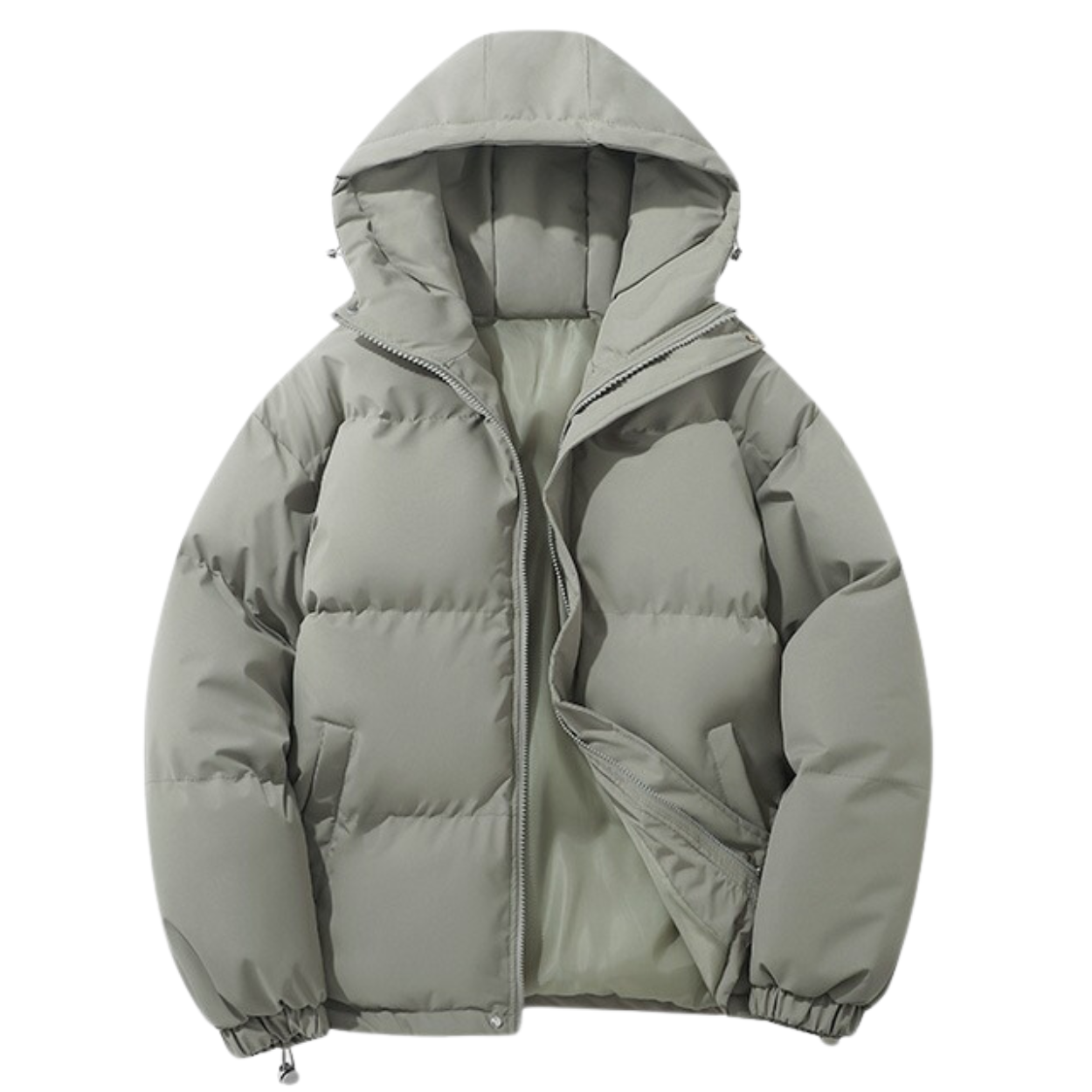 Unisex winterjas met katoenen voering en afneembare capuchon