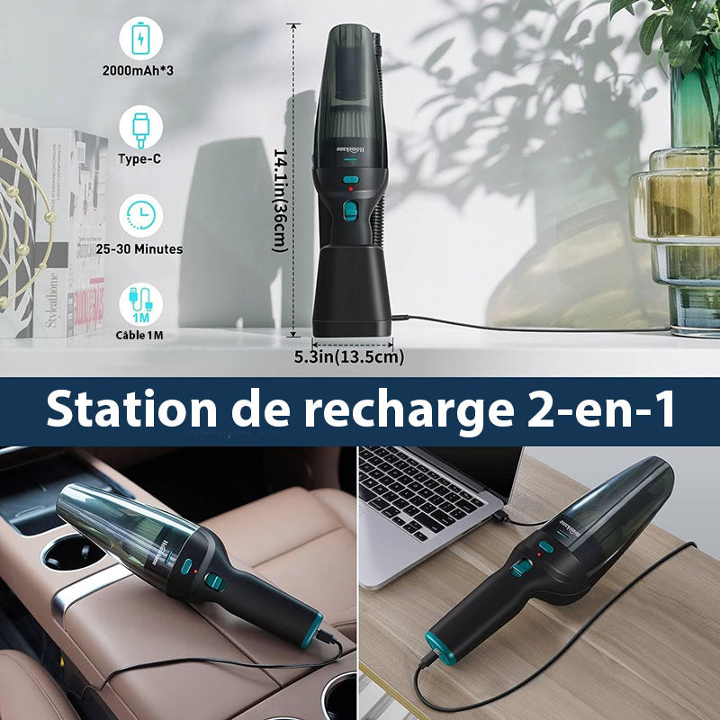 Marcherelle™ – Aspirateur à Main Portable Puissant et Sans Fil avec Station de Recharge