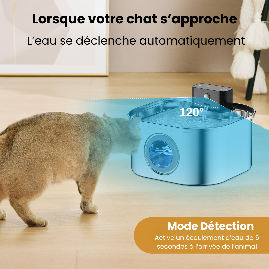 Marcherelle™ – Fontaine à Chat sans fil 3 Modes pour eau Propre et Fraîche