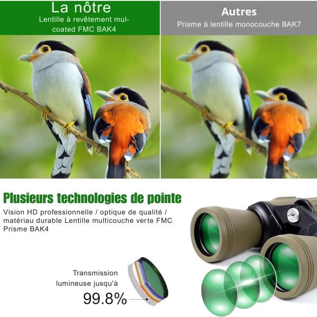 Marcherelle™ – Jumelles 20x50 HD Vision Nocturne Randonnée FMC Haute Définition
