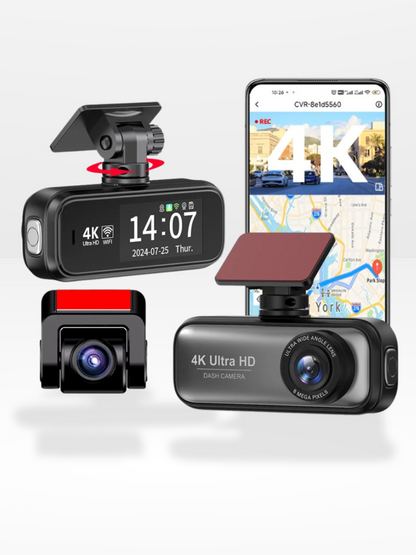 Marcherelle™ – Rétroviseur Caméra 4K Avant/Arrière avec GPS Intégré