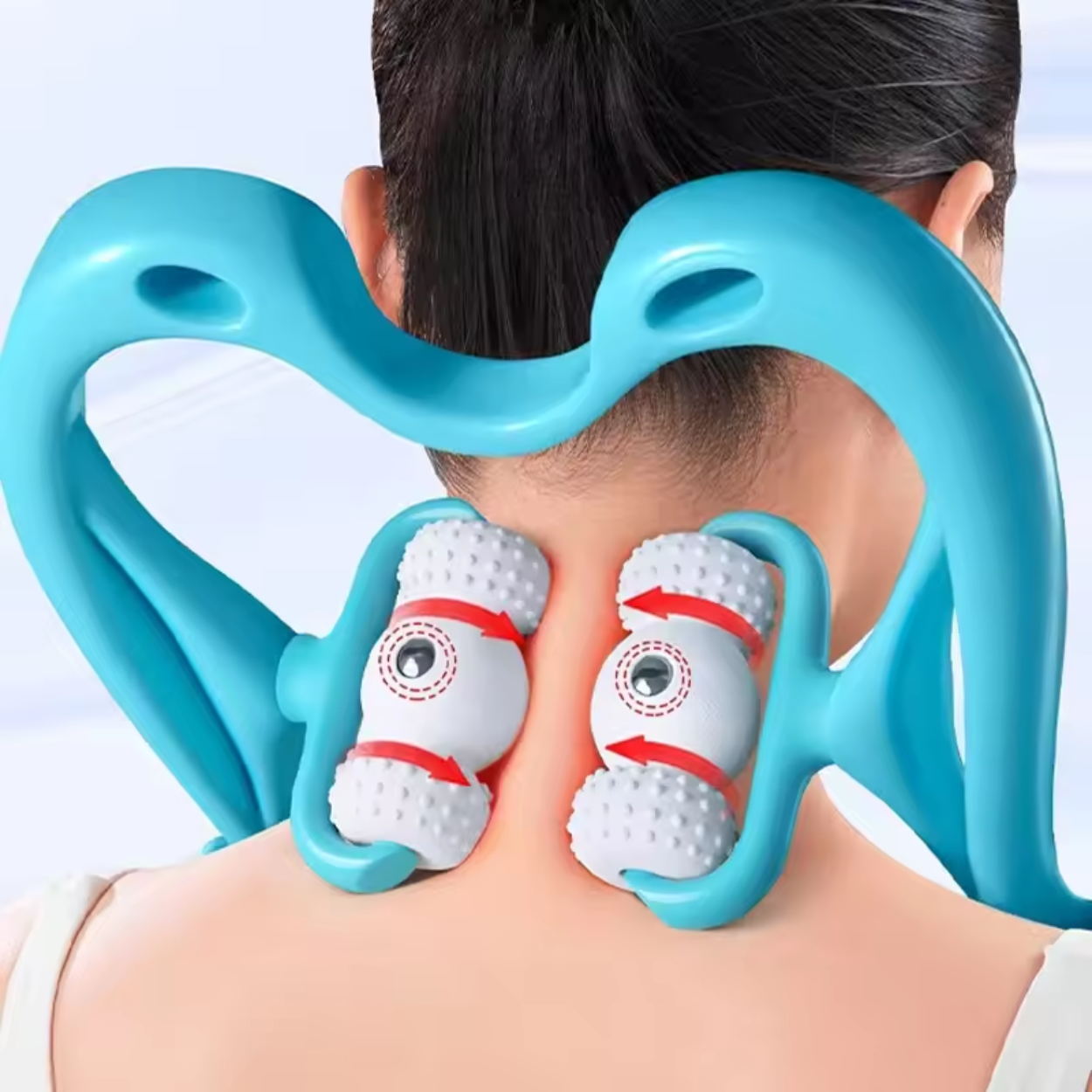 Elektrische Nek- en Rugmassager met 6 Rollers voor Ontspanning