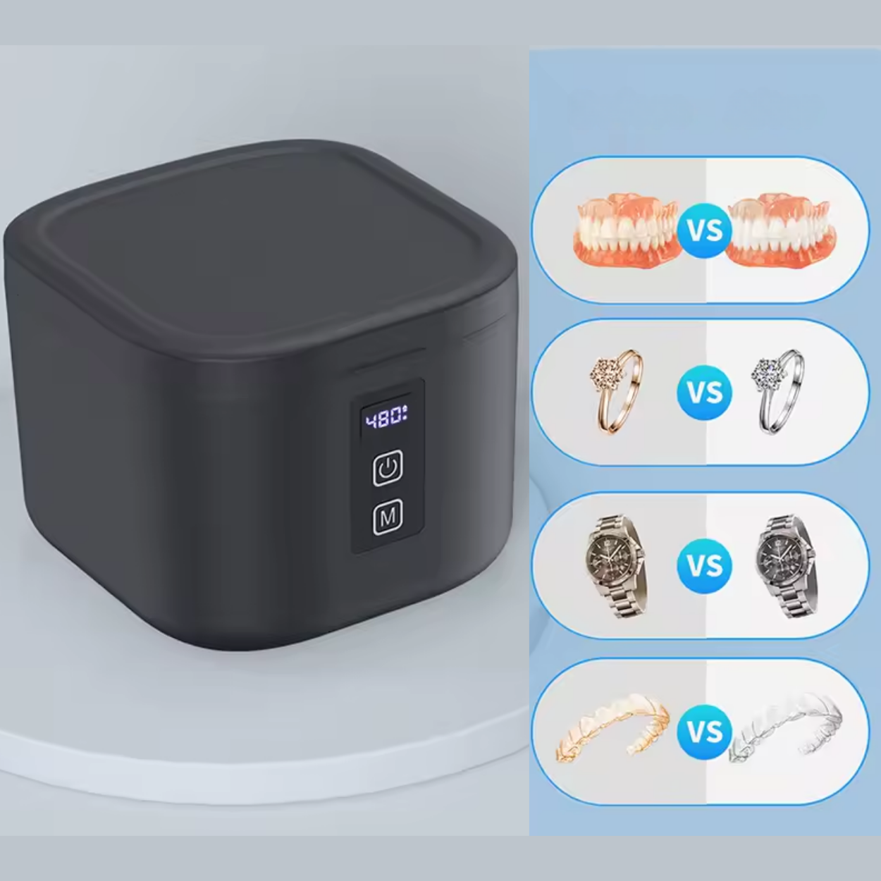 Krachtige Ultrasoon Reiniger voor Sieraden en Brillen