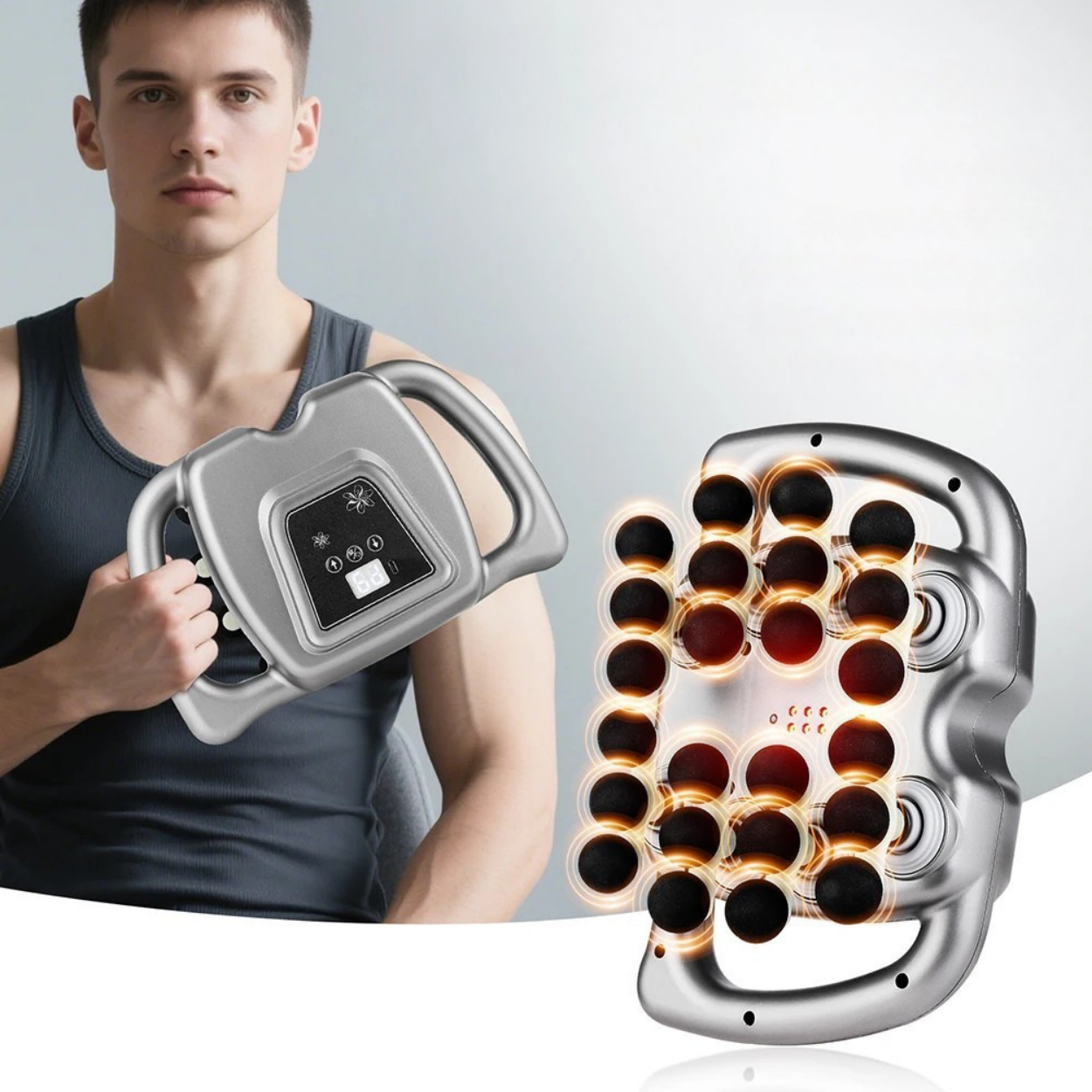 Professioneel Massagepistool met 24 Rollen