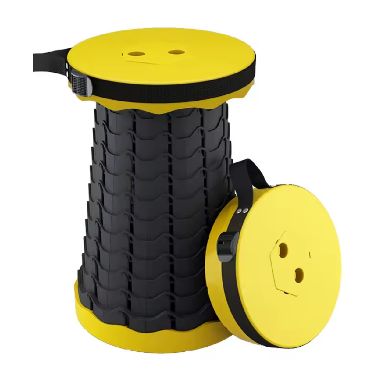 Inklapbare en in hoogte verstelbare kruk