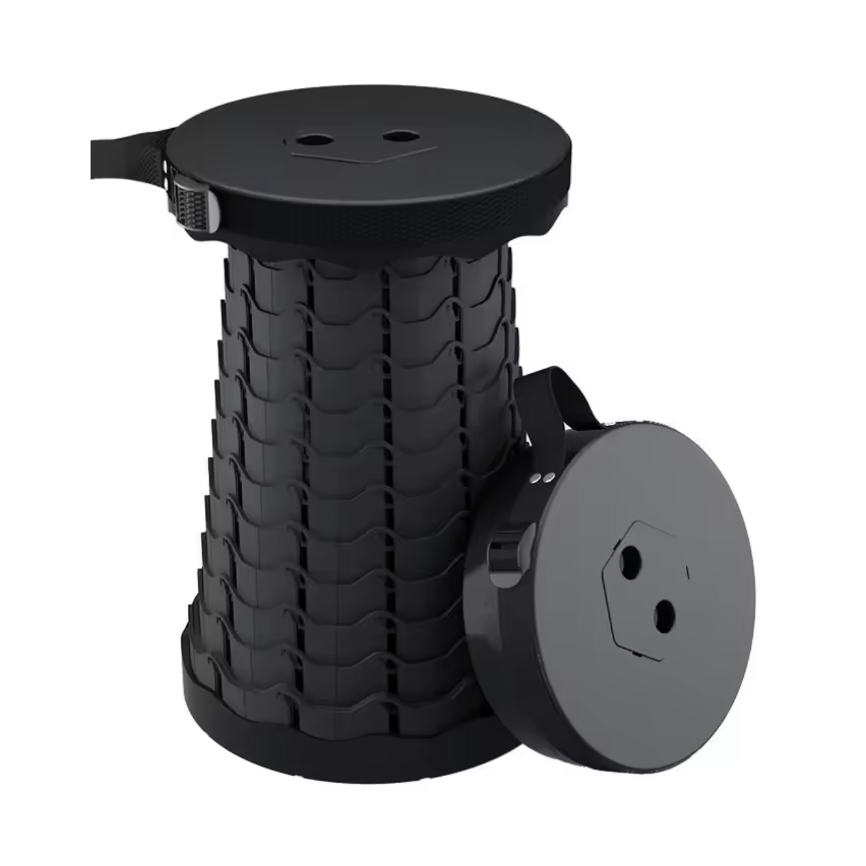 Inklapbare en in hoogte verstelbare kruk