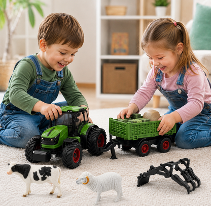 RC tractor kinderspeelgoed met metalen aanhanger