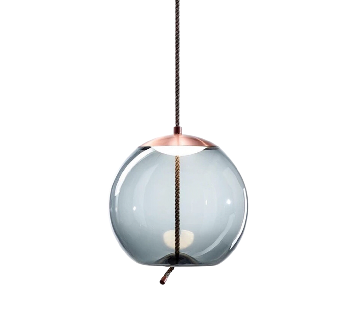 Lampe Suspendue en Chanvre Rose Or - Foivo