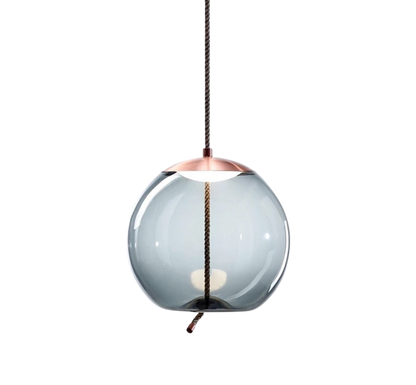 Lampe Suspendue en Chanvre Rose Or - Foivo