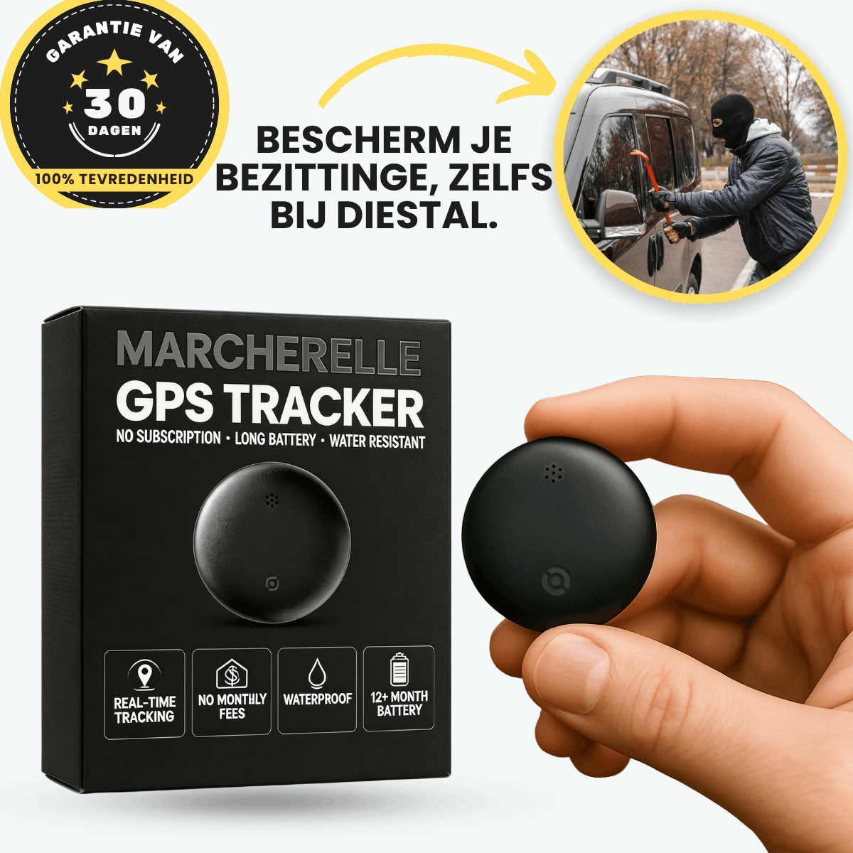 Marcherelle - GPS-tracker zonder abonnement | Compatibel met Android & iOS