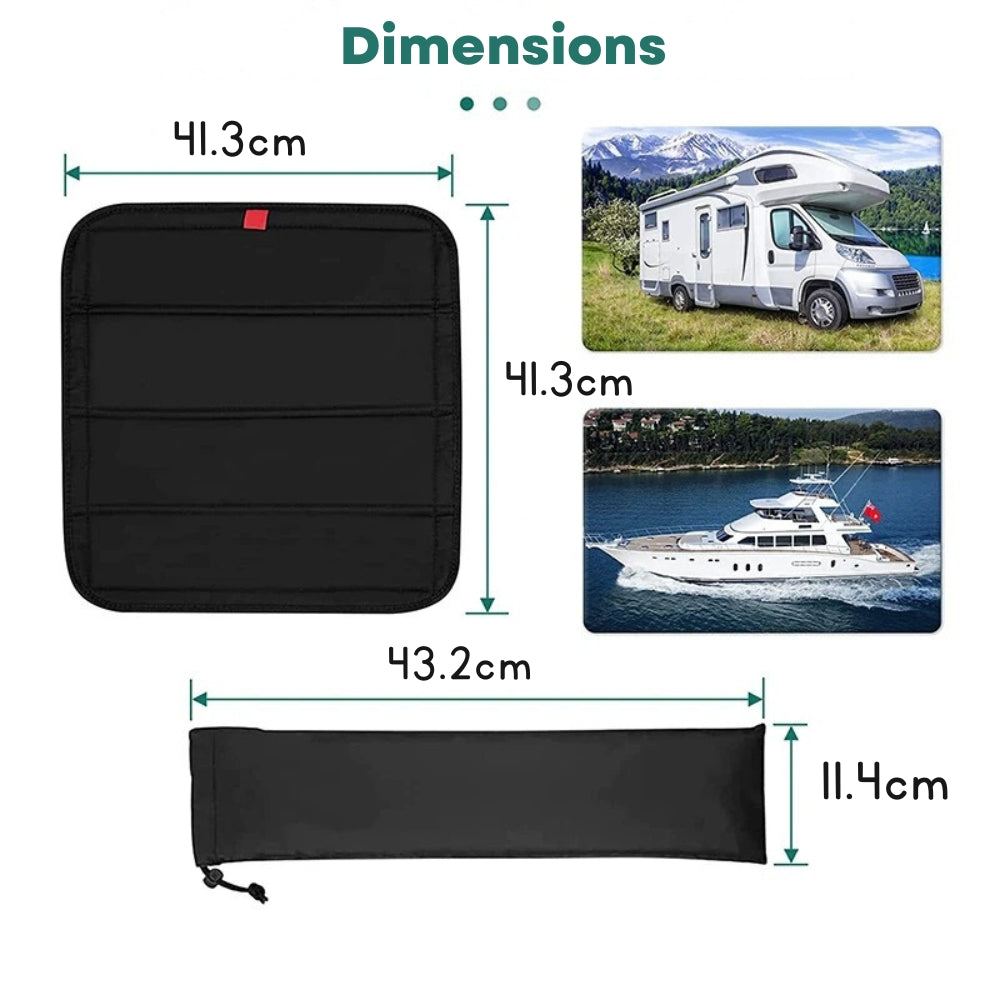Opgerold en Elegant Raamscherm voor Caravan