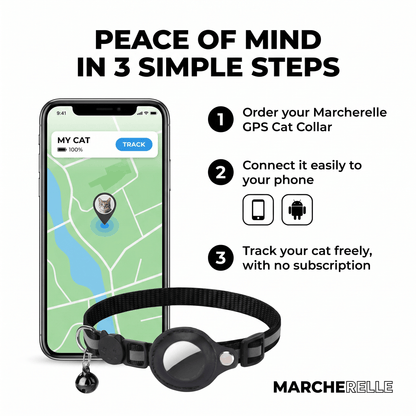 Macherelle™ – GPS-halsband voor katten, geen abonnement nodig | Compatibel met iOS en Android