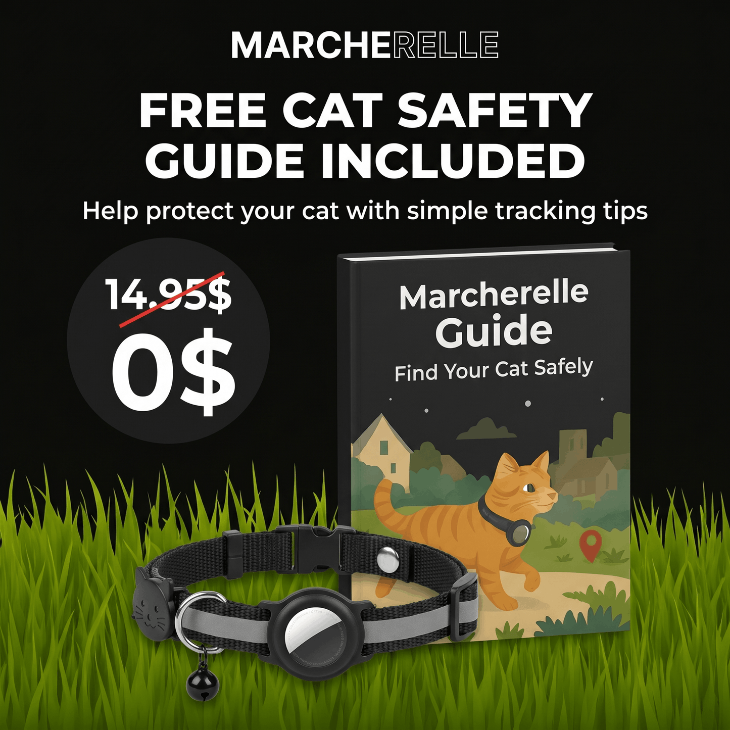 Macherelle™ – GPS-halsband voor katten, geen abonnement nodig | Compatibel met iOS en Android