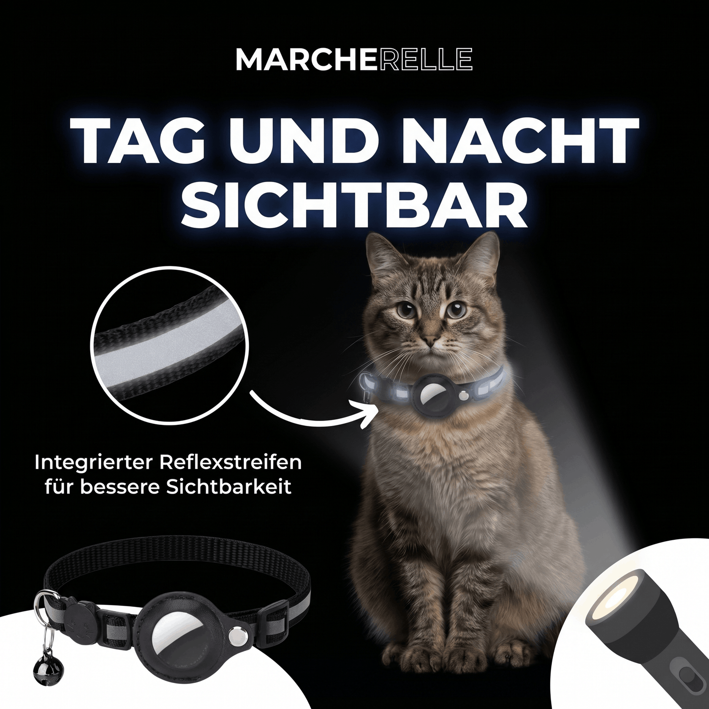 Macherelle™ – GPS-halsband voor katten zonder abonnement | Compatibel met iOS & Android