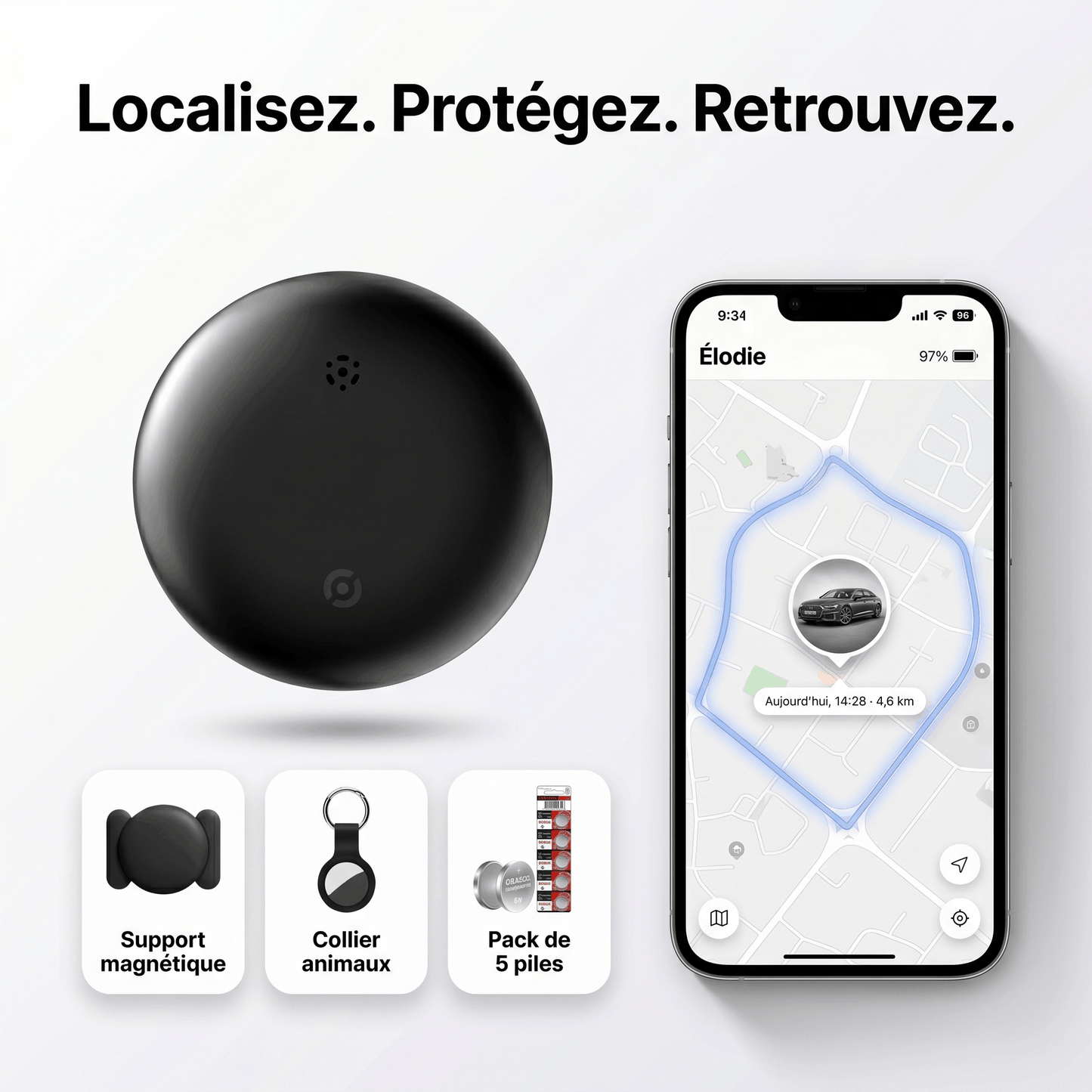 Marcherelle – Traceur GPS Sans Abonnement | Compatible Android & iOS