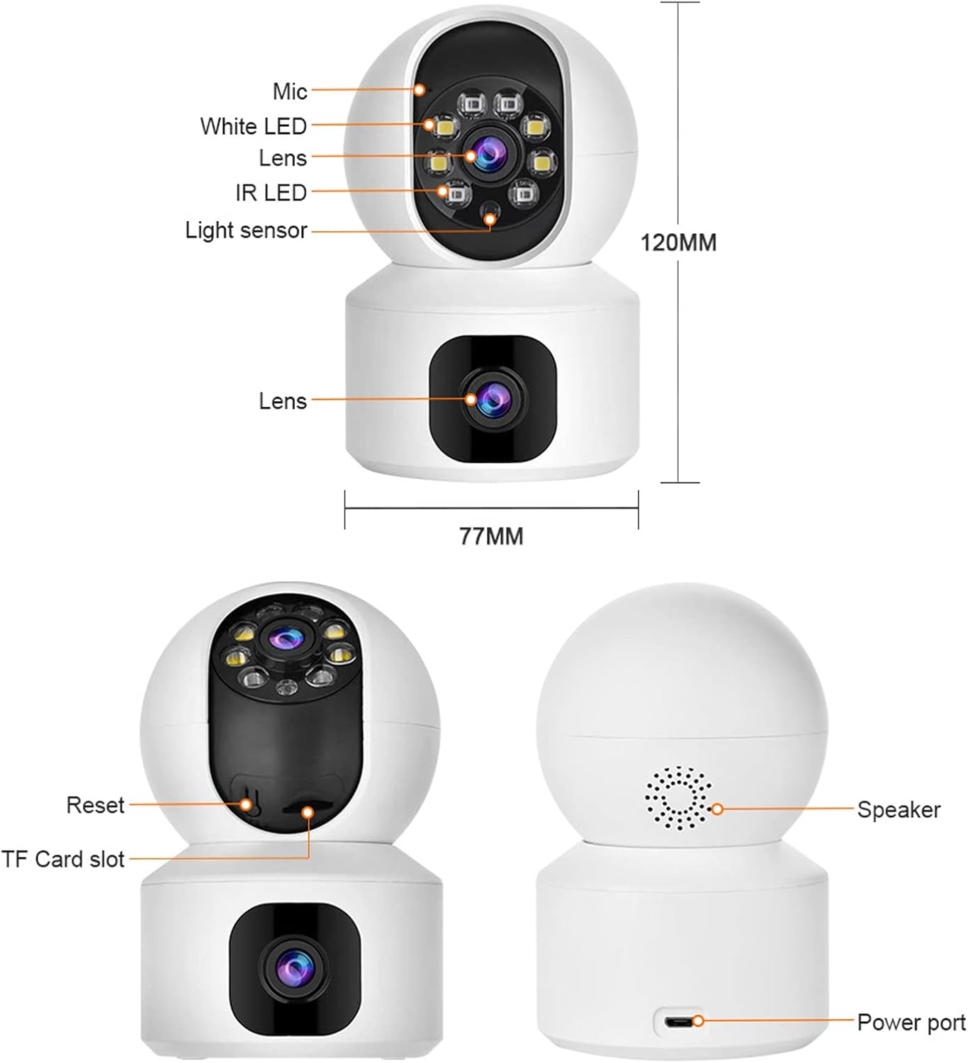 Marcherelle™ – Draadloze Beveiligingscamera met Dubbele Lens en HD-beeldkwaliteit