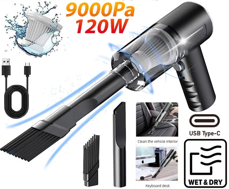 Marcherelle™ – Snoerloze Auto Stofzuiger 120w Licht en Veelzijdig